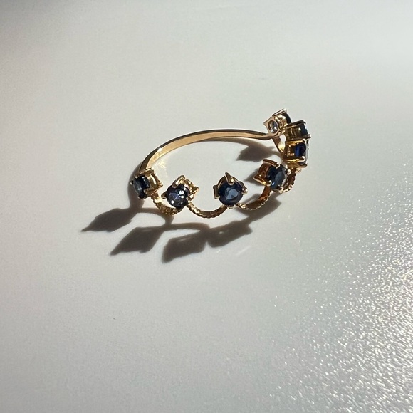 Royal blue sapphire 18k gold ring - Picture 5 of 16